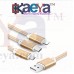 OkaeYa- Dual USB Port Universal Genuine 2 Amp Fast Car Charger With Fiber 3 in 1 USB Charging Cable